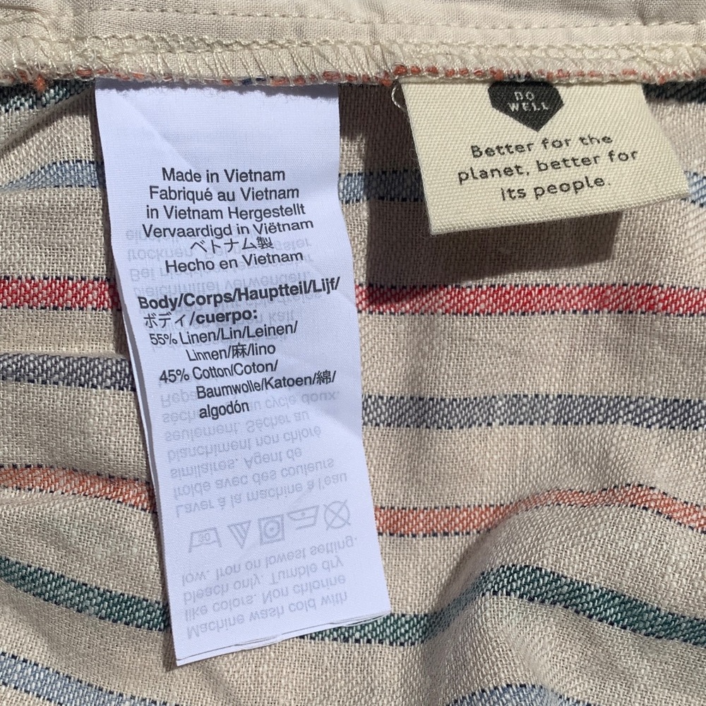 NWT Madewell Rainbow Stripe Shorts S Pull On Drawstring Cotton Linen - Picture 8 of 11